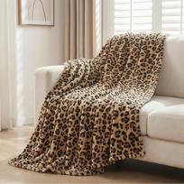 Leopardo rašto flanelinis dvigulės lovos pledas, tinkamas sofai, kelionėms, lovai, svetainei, minkštas pūkuotas gepardo rašto pledas 100cmx75cm black