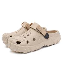 EVA Men's Sandals Clogs Slippers Lightweight Wholesale Plastic Clog Men Women Beach Working Sandals with Couple's Clogs 42-43 beige