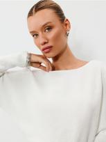 Sinsay - Kimono megztinis su diržu ir vilnos priemaiša - kreminė