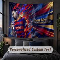 Custom Name Text Tapestry,Lionel Messi Decorative Wall Hanging, Background Tapestry For Home Bedroom 150cmx200cm