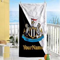Newcastle Customizable Name Beach Towel Quick-Dry Soft Microfiber 70cmx140cm(27x55inch) black
