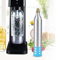 0.6L Refillable Soda Bottle Spare Reusable CO2 Cylinder Accessory for Soda MachinesBlue Silicone Cover gray