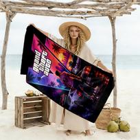 Grand Theft Auto Customizable Name Beach Towel Soft Durable Quick-Dry Suitable for Swimming Gym Camping Yoga Vacation 70cmx140cm(27x55inch) black