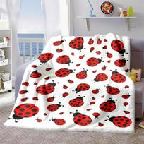 2026 New Arrivals A Red Seven-Sided Ladybug Print Flannel Blanket, Ultra Soft And Comfortable, Lightweight And Durable, Suitable for Sofa, Bed, Travel 100X130CM
