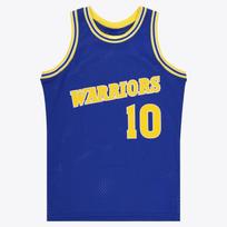 Family Golden State Warriors No. 10 Retro Basketball Shirt Blue Yellow Breathable Mesh Sleeveless Retro Sportswear Tank Top 6XL yellow