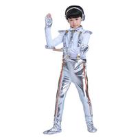 Future Style Space Astronaut Costume Halloween Children Spaceman Costume Cute Robot Costume  Party 150-Type C gray