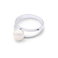 Ring - Pearls & Colors - Freshwater Cultured Pearl 8-9 mm Button - White Pearl - 925 Sterling Silver - AAA+ Quality - Woman 58