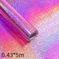 Holographic Glitter Gift Wrapping Paper Laser Iridescent Shiny Star Print Easy to Fold for Baby Shower Wedding Gift Wrap DIY Craft rožinė