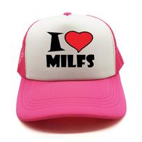 Man patinka MILFS Unisex Trucker kepurės Vasaros šaunios ir juokingos beisbolo kepuraitės Unisex lauko tinklinės tinklinės kepuraitės gray