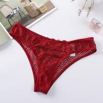 Women's Lace Underwear Sexy Thong Transparent Hollow Panties Pure Cotton XL bordinė
