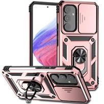 Skirta Samsung Galaxy A54 5G dėklas Dangtelis Samsung A54 Stumdomas kameros apsaugos žiedas Stovas Šarvuotas Atsparus smūgiams Coque GalaxyA54 A 54 5G Fundas For Galaxy A54 rožinio aukso spalvos