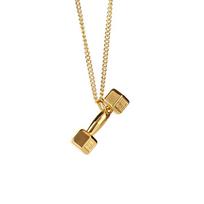 Fashion Dumbbell Necklace Men'S Couple Pendant Women'S Personality Jewelry Collarbone Chain Fitness Accessories black