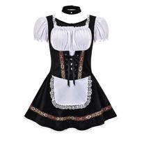 Suaugusiųjų Oktoberfest apranga Etninis padavėjos suknelės rinkinys Moteriški drabužiai 3XL white