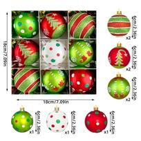 Grinčas Elfas Žalias Plaukuotas Monstras Pušies Kankolys Kalėdų Papuošalas Grinch Elf Theme Christmas Ball Gift Box Set green