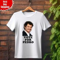 Vote For Pedro T Shirt Napoleon Dynamite Printed Classic Men Funny Crew Neck Top S black
