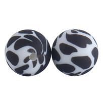 20pcs Silicone Beads with 15mm Diameter Food Grade Baby Teethers Beads Silicone BPA Free For Necklaces Pacifier Holder gray
