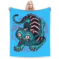 Kpop Demon Hunters Derpy Tiger Huntrix Girls Merry Christmas Plush Blankets Girls Boys Flannel Bedding Throws For Couch Bed Warm 30x40in blue