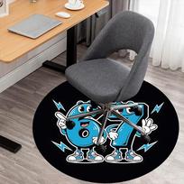 1pc Sixty-seven Round Chair mat office Area Rug - Non-Slip, Floor Mat for Office, Bedroom, and Indoor Decor p127171 80cm by 80cm gray