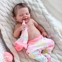Doll 22inch Es Diy Reborn Doll Kit Sleeping April Smiley Face Soft Touch Unpainted Unfinished Doll P
