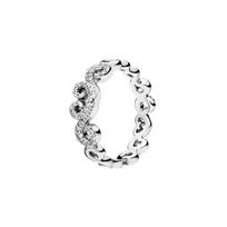 Pandora Heart Swirl Ring Women rings Silver 197117CZ 52 white