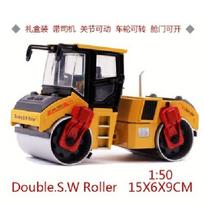 1 50 Alloy Shovel Road Roller Bulldozer Engineering Vehicle Model Toy Gift for Boys B252 in Stock black