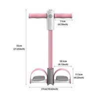 Pedal Exercise Puller 6-Tubes Resistance Band Smart Sit-up Machine Abdominal Fitness Machine Spring Tension Rope Expander Puller pink