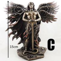 Naujoji Arkangelo Metatrono angelo transformacijos skulptūra, dervos amatai, sodo statula, kūrybinė tema, tikėjimas, maža dekoracija gray