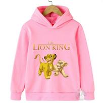 Liūtas Karalius Vaikams Hoodies Paltai Megztiniai Berniukams Mergaitėms Amžius Pavasaris Sportiniai Laisvalaikio Mažyliams Megztiniai Anime Simba Viršutiniai Drabužiai 140 pink