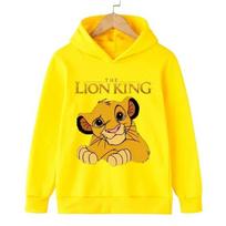 Liūtas Karalius Vaikams Hoodies Paltai Megztiniai Berniukams Mergaitėms Amžius Pavasaris Sportiniai Laisvalaikio Mažyliams Megztiniai Anime Simba Viršutiniai Drabužiai 150 yellow