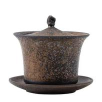 Japanese Rust Glaze Stoneware Teapot Handcrafted Retro Ceramic Kungfu Tea Pot  Filter & Handle SmallAirtight Design (Single Pot) 400-600ml gray