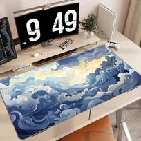 Great Wave overlocked mousepad xxl desktop keyboard table pad Cloud Black and White game desk mat computer accessories 400x900x2mm black