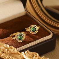 Elegant Zircon Ear Cuff: Gold-Plated, Micro-Paved Color Diamonds, Personalized Design for Women 18K Gold brown