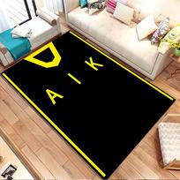 Yellow  AIK  on Black Hintergrund Patterned carpet, non slip mat suitable for living room and bedroom sofas 40x60cm( 15x23in ) brown