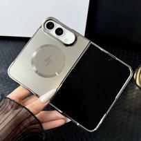 For iPhone Duo 18 Ultra 18 Fold Electroplated Magnetic Phone Case AG Matte Frosted Wireless Charging Shockproof Thin Hard Cover gray