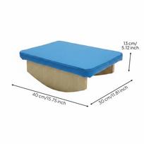 Wooden Vestibular Rocker Curved Base Padded Balance Board Upholstered gray