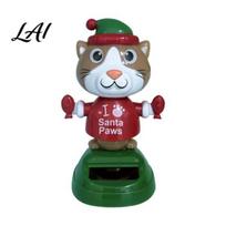 Solar Swing Figures for Cars Powered Creative Dashboard Ornament Dancing Car Christmas Cartoon Figure Funny Snowman Desk Decor Auto Interior F