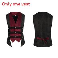 Gothic Halloween Steampunk Vest For Men And Women With Dark Pattern For Stage Performances Rock,L black