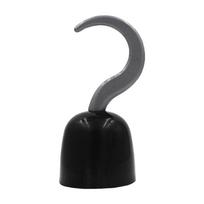 Pirate Costume Captain Hook Hand Pretend Play Pirate Hook Hand Prop with Inner Finger Holder and Plastic Build for Costume Parties, Photos and Stage gray