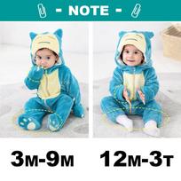 Boys Girls Costume Cute Animal Onesie Halloween Cosplay Outfit Festival Party Jumpsuit Kigurumis Winter Warm Clothes 9M(5-11 Months) blue