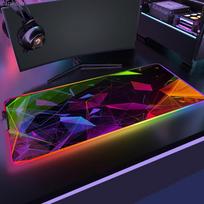 Geometric Large RGB Mouse Pad Gaming Mousepad LED Mouse Mat Gamer Mousemats Table Pads PC Desk Mat RGB Keyboard Mat XXL 90x40cm RGB 250x350x3mm black