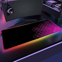 Geometric Large RGB Mouse Pad Gaming Mousepad LED Mouse Mat Gamer Mousemats Table Pads PC Desk Mat RGB Keyboard Mat XXL 90x40cm RGB 250x350x3mm