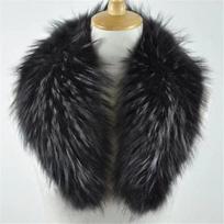 100% Natūralaus meškėno kailio apykaklė Moteriškas Žieminis Prabangus Šiltas Kailio Šalikas Storas Natūralaus Kailio Šalis Kaklo Šildytuvas Paltui Length 80CM black