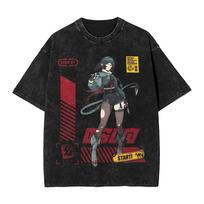 Agent Jane Doe  T-Shirt Zenless Zone Zero Trendy T Shirts Short Sleeve Awesome Tshirt Summer Cotton O-Neck Oversized Clothes S black