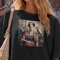 Frida Kahlo Art T-Shirt: Painter Portrait Unisex Tee 3XL brown
