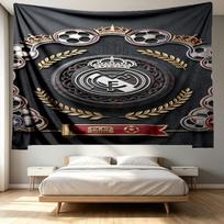 Real Madrid Football Print Tapestry - Portable Wall Decor Cloth, for Home, Dorm, Travel, Bedroom, Living Room - Ideal Birthday Housewarming Gift 100cmx150cm
