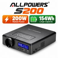 ALLPOWERS S200 Portable Power Station, 200W 154Wh 41600mAh LiFePO4 Battery Solar Generator for RV Camping Laptop Home Emergency S200-200W154Wh-TT
