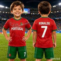 2026  Ronaldo Nr.7 Futbolo Marškinėlio Šortų Rinkinys Moterims Vyrams Portugalijos Gerbėjų Marškinėlio Šortų Rinkinys Vaikams Marškinėlis Sportinis Kostiumas 2 Dalių Rinkinys 110