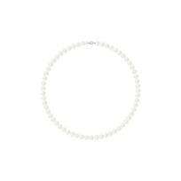 Necklace - Pearls & Colors - Semi-Baroque Freshwater Cultured Pearls - White Pearl - 925 Sterling Silver - AAA+ Quality - Woman balta