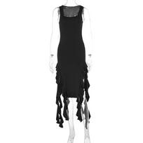 Ladies' Sexy Hot Girl Slim Fit Slit Dressjavascript: L juoda