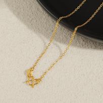 M Buckle: 24K Gold Plated Snake, Chopin, Sunflower, Box Link, and Plain Bead Chains in Titanium Steel gray
